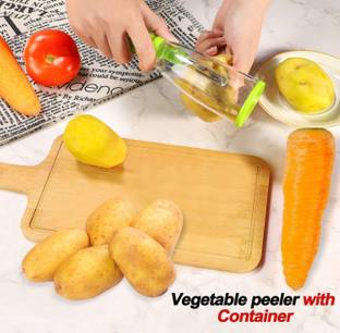 ActrovaX Hand Held Fruit Vegetable Peeler With Container Straight Peeler
