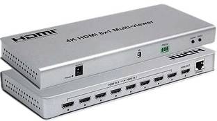 microware 4K HDMI 8x1 Quad Multi-viewer HDMI Switcher 8 In 1 Out Video Seamless Switch Media Streaming Device