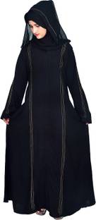 Crown outfit Polyester Self Design Burqa With Hijab
