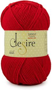 GANGA Desire Hand Knitting and Crochet yarn (Red) (200gms)