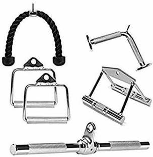 HACKERX Gym Combo |D Handle, Tricep Rope, Seated Rowing, V Tricep and Tricep Handle Multi-training Bar