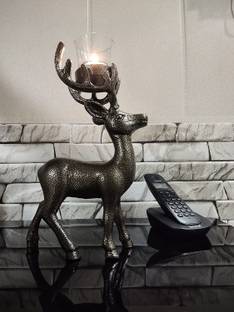 amishi blissful decor Aluminium Metal Handmade Decorative Reindeer Candle Holder for Home Office Decor Aluminium Tealight Holder