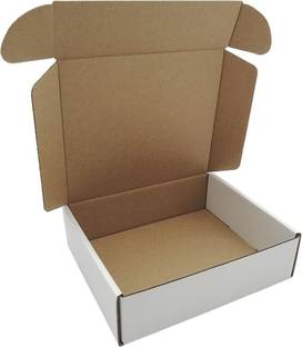 K K Industrial Corrugated Cardboard Flat White Corrugated Sturdy Box, Size : 6"L x 4”W x 2"H Packaging Box