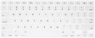 J Premium Ultra Thin Keyboard Cover Protector for MacBook Air 13" A2179, A2337 M1 Chip (Year 2020+) White Keyboard Skin
