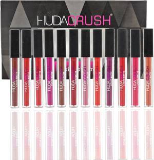 HUDA CRUSH BEAUTY Lipstick Matte Waterproof Liquid Lipsticks Set of 12