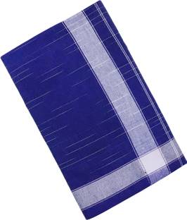 OASIS Self Design Blue, White Lungi