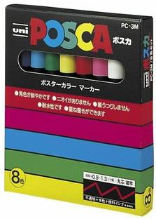 UNI Posca Paint Marker PC-3M - Fine Point - 8 Color Set