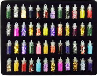 yellowpumpkin Acrylic 3D Glitter Powder Manicure Set of Nail Stickers 10