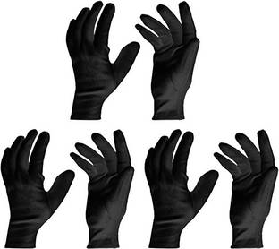 Shield plus NITRILE BLACK MEDIUM SIZE GLOVES (100 PCS) (DISPOSABLE & POWDER FREE) BY WEIGHT Nitrile  Safety Gloves