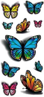 TAFLY 3D Colorful Butterfly Body Art Temporary Tattoos Waterproof Sticker