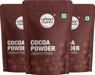 Urban Organics Natural Cocoa Powder For Chocolate Cake Baking, Shake & Smoothies-100g X 3 Cocoa Powder