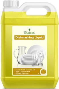 Shatras Dishwash Liquid Gel Lemon Can Jar with long-lasting hygienic & refreshing Dish Cleaning Gel