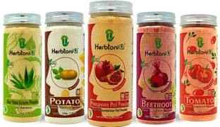 HerbtoniQ 100% Natural Aloevera Leaves, Potato, Pomegranate Peel, Beetroot & Tomato Powder for Face Pack