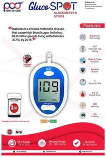 point of care Gluco (Model-PGS-10) Spot With Biosensor Ejection Alternate Site Testing Meter Glucometer