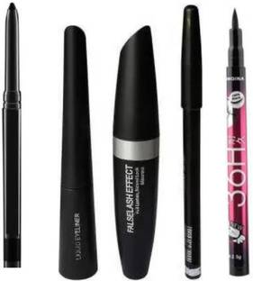 Valhalla longlasting Eyeliner + Hypercurl Mascara +Eyebrow Pencil+ Kajal