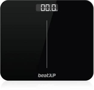 beatXP Gravity Elite Black Weighing Machine | Thick Tempered Glass | Backlit LCD Panel Weighing Scale