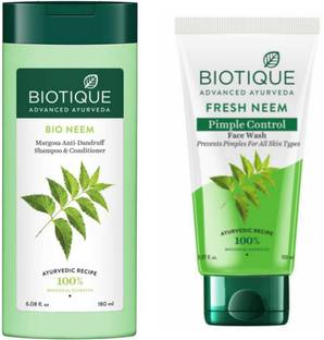 BIOTIQUE Neem Shampoo 180 ML & Neem Face Wash 150 ML