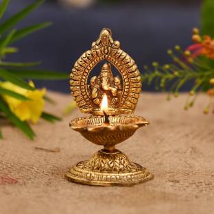 Chhariya Crafts Ganesh Diya For Home And Office Temple Aluminium Table Diya