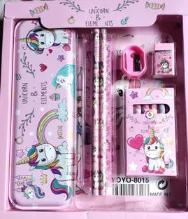 MSN top class unicorn cartoon unicorn designed stationery Geometry Box