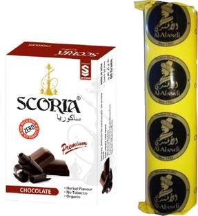 SCORIA Premium Quality Herbal Hookah Chocolate Hookah Flavour & 1 Polo Hookah Charcoals