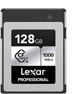 Lexar LCXEXSL128G-RNENG Professional 128 CFexpress Class 10 1000 MB/s  Memory Card Compatible with Camera