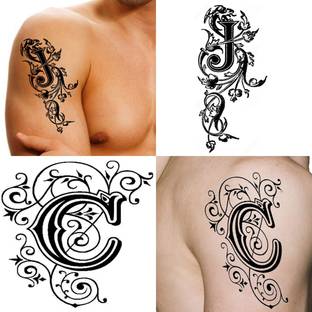 Ordershock JC Name Letter Tattoo Waterproof Boys and Girls Temporary Body Tattoo Pack 2.