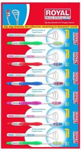 ROYAL SMILE SPECIALISTS COMBO PACK + Tongue Cleaner With Medium Soft Zig Zag Bristles Soft Toothbrush