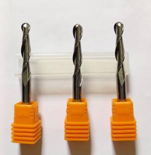 MK CNC TOOLS Double Flute Ball nose 5mm , 5x25x50 ( Pack of 3 ) HRC - 60