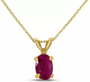 Chopra Gems Unique & Effective 100% Original Ruby Stone Pendants for Men & Women Ruby Brass Pendant