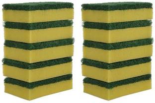 lodhi Multipurpose 2-in-1 Scrub Sponge Regular Size (Pack of 10) Scrub Sponge