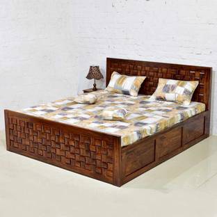marutiwood Double bed with storage box Solid Wood King Box Bed