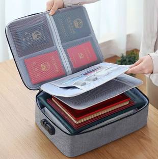 Luxula Zipper Travel Document File Organizer Multiple Folder Bag with Safety Code Lock Travel Organizer