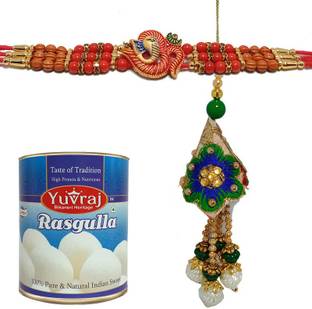 Yuvraj Food Product rasgulla 1 kg pack & Bhaiya or bhabhi rakhi mithai combo Combo