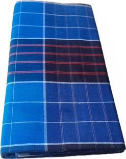 MJ COTTON LUNGEE Checkered Blue, Maroon Lungi