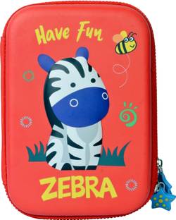 Kidsberg Zebra Large Capacity Red Zebra Animal Art EVA Pencil Box