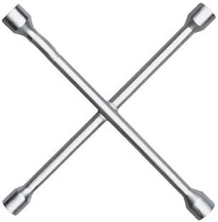 AUTO PEARL Metal 4 Way Car Wheel (17 x 19 mm, 18 x 21 mm) Screws Wrench Cross Spanner Universal For All Cars Double Sided Star Box Wrench