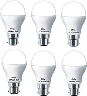 Dhija 18 W Basic Round B22 LED Bulb