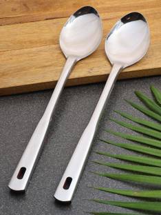 ZEVORA Pack of 2 Stainless Steel Basting/Serving Spoon Kitchen Tool Set