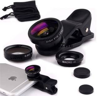 Kick up 3in1 Phone Camera Lens Wide Angle, Fish Eye, Macro Lens Multi-Colour Mobile Phone Lens