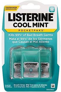 LISTERINE Pocketpaks Breath Strips, Cool Mint, 72 Count - MINT