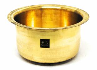Nyra Pure Brass/Peetal Round Tapeli/Patila /Tope/Topia /Bhagona Brass Cookware Pot Pot 26.7 cm diameter 4 L capacity