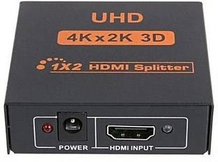 ULTRABYTES HDMI Splitter 1 in 2 Out, 4k HDMI Dual Splitter, HDMI Male to Dual HDMI Female Media Streaming Device