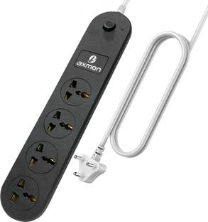 Axmon Extension cord [ FIRE PROOF] [SHOCK PROOF] [WALL MOUNT ] 10 AMP [1.9 METER CORD] 4  Socket Extension Boards