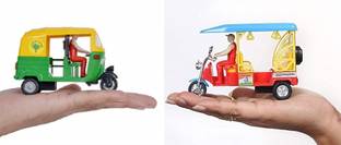 SARASI E-Rickshaw & CNG Auto Combo For Kids, Pull Back Toys