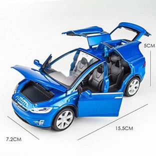 Kp Enterprise Tesla X90 Diecast Metal Pullback Toy car with 6 Openable Doors & Light for Kids