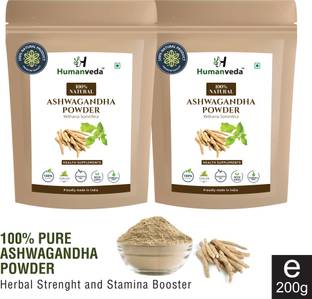 Humanveda Ashwagandha Powder for Stamina & Energy, 200 gm (pack of 2)