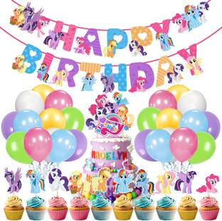 ZYOZI 37 pcs My Little Girl Birthday Party Supplies and Decorations for Girls Birthday