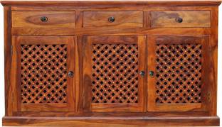 Craftvelly Premium Quality Sheesham Solid Wood Sideboard & Cabinet With Drawers Solid Wood Free Standing Chest of Drawers