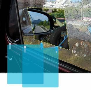 Gadiparts Mirror Anti Fog Film Side Mirror Sticker for Car (10cm-10.5cm) Pack of 2 AS-62 Car Mirror Rain Blocker
