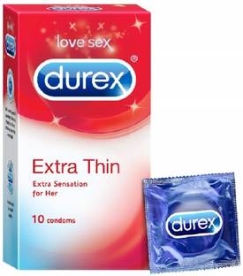 DUREX EXTRA THIN CONDOMS FOR MEN - 10 COUNT PACK OF 1 PCS Condom